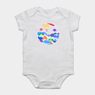 Bright clouds and space planets - Colourful Baby Bodysuit